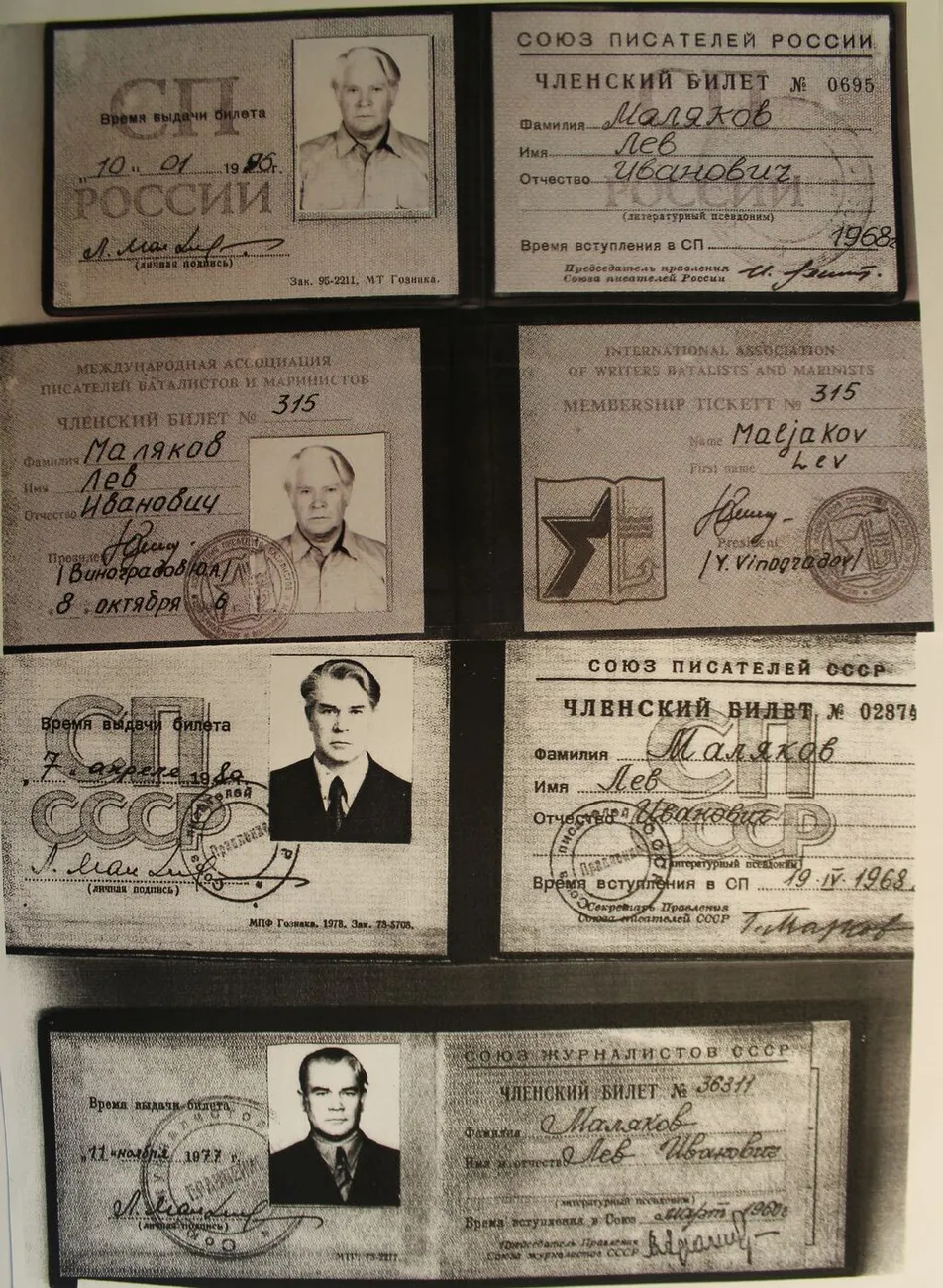 Членские билеты Л.И. Малякова. 1977–1996 гг.